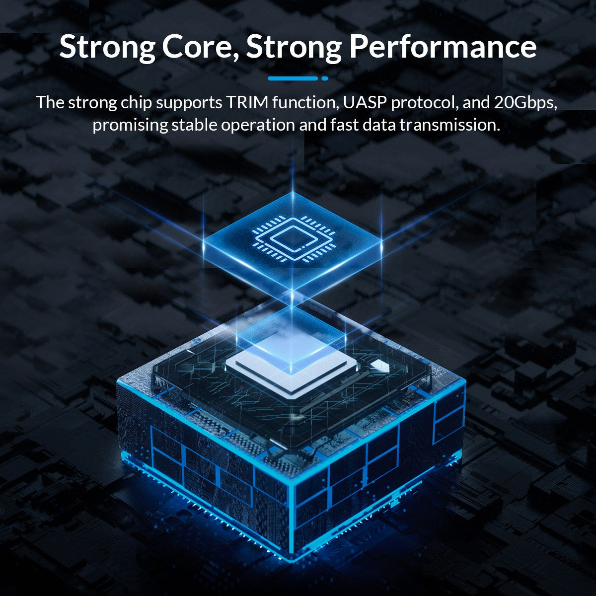 Uniqkart M223C3-G4 20Gbps M.2 NVMe SSD Case External Hard Drive Enclosure Case, USB3.2 Gen2*2 Type-C Output - Grey