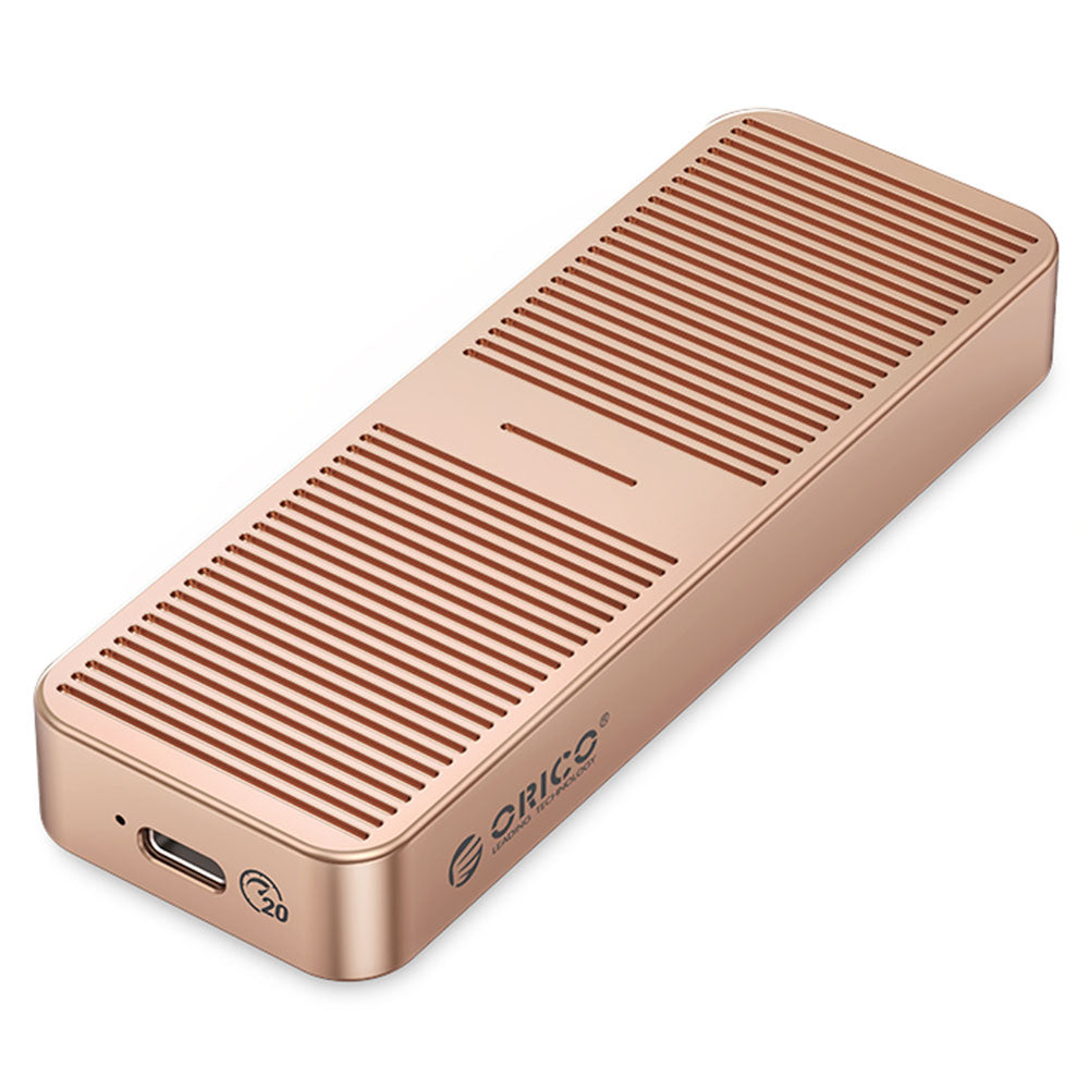 Uniqkart M223C3-G4 20Gbps M.2 NVMe SSD Case External Hard Drive Enclosure Case, USB3.2 Gen2*2 Type-C Output - Gold
