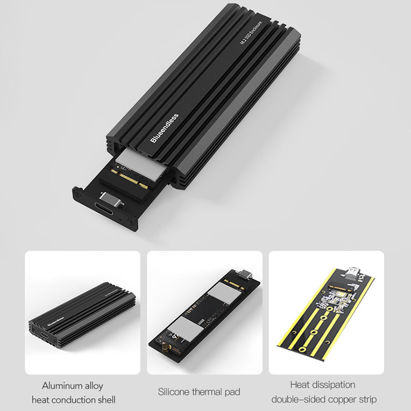 Uniqkart 2807SN 10Gbps M.2 NVME / SATA Dual Protocol SSD Case USB3.1 Hard Drive Enclosure