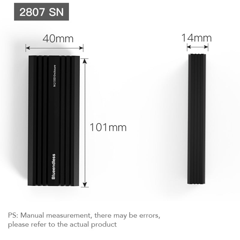 Uniqkart 2807SN 10Gbps M.2 NVME / SATA Dual Protocol SSD Case USB3.1 Hard Drive Enclosure