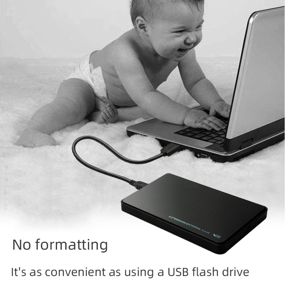 U25 2.5 inch SSD USB3.0 External Hard Drive Enclosure Hard Disk Box Compatible with 2.5-inch SATA Hard Disk - Black