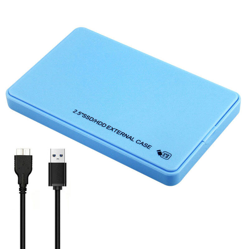 U25 2.5 inch SSD USB3.0 External Hard Drive Enclosure Hard Disk Box Compatible with 2.5-inch SATA Hard Disk - Blue