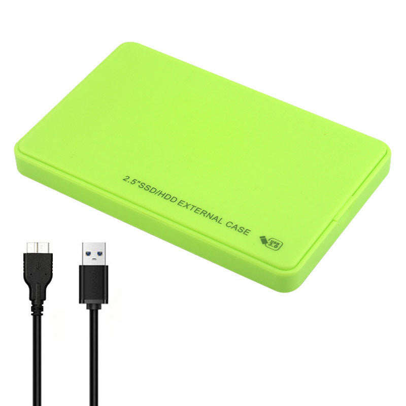 U25 2.5 inch SSD USB3.0 External Hard Drive Enclosure Hard Disk Box Compatible with 2.5-inch SATA Hard Disk - Green