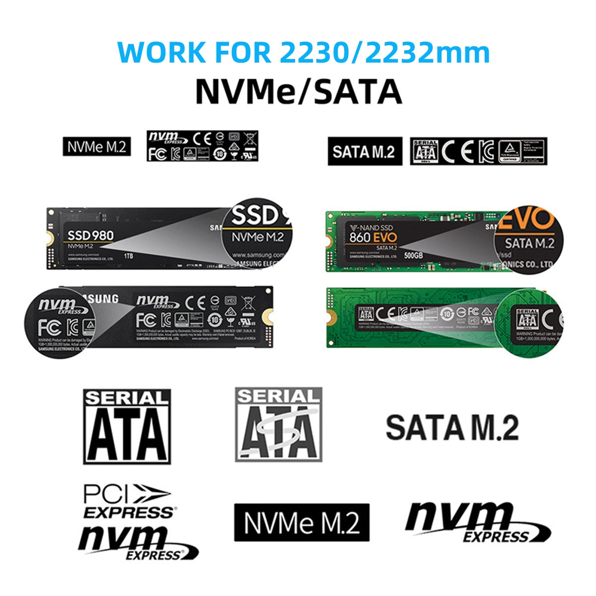UC-057 Type-C & USB3.0 to NVME M-Key M.2 NGFF SATA SSD PCBA Case 2230 / 2242mm Adapter RTL9210B Chipset
