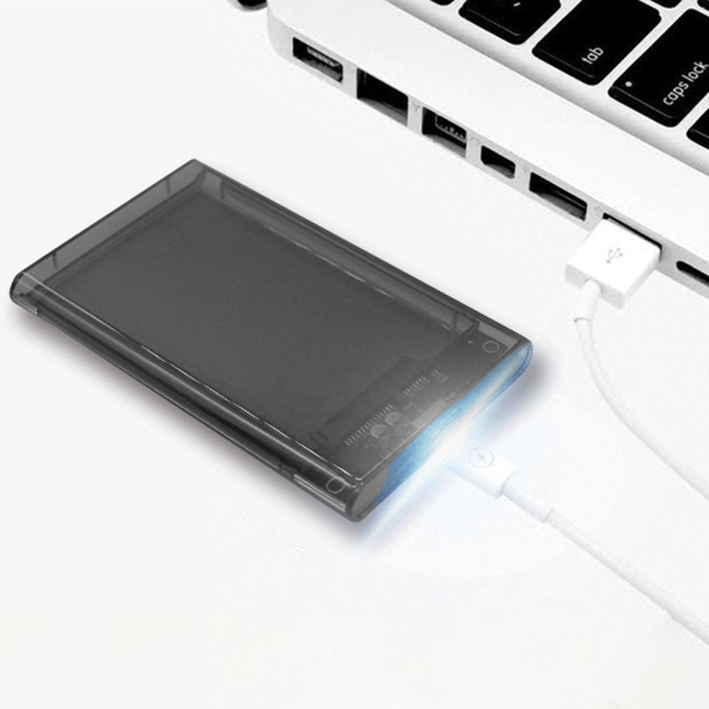 2.5inch External Hard Drive Enclosure USB 3.0 to SATA HDD Hard Disk Case for Mac OS and Windows, Supporting Max 6TB - Transparent Black