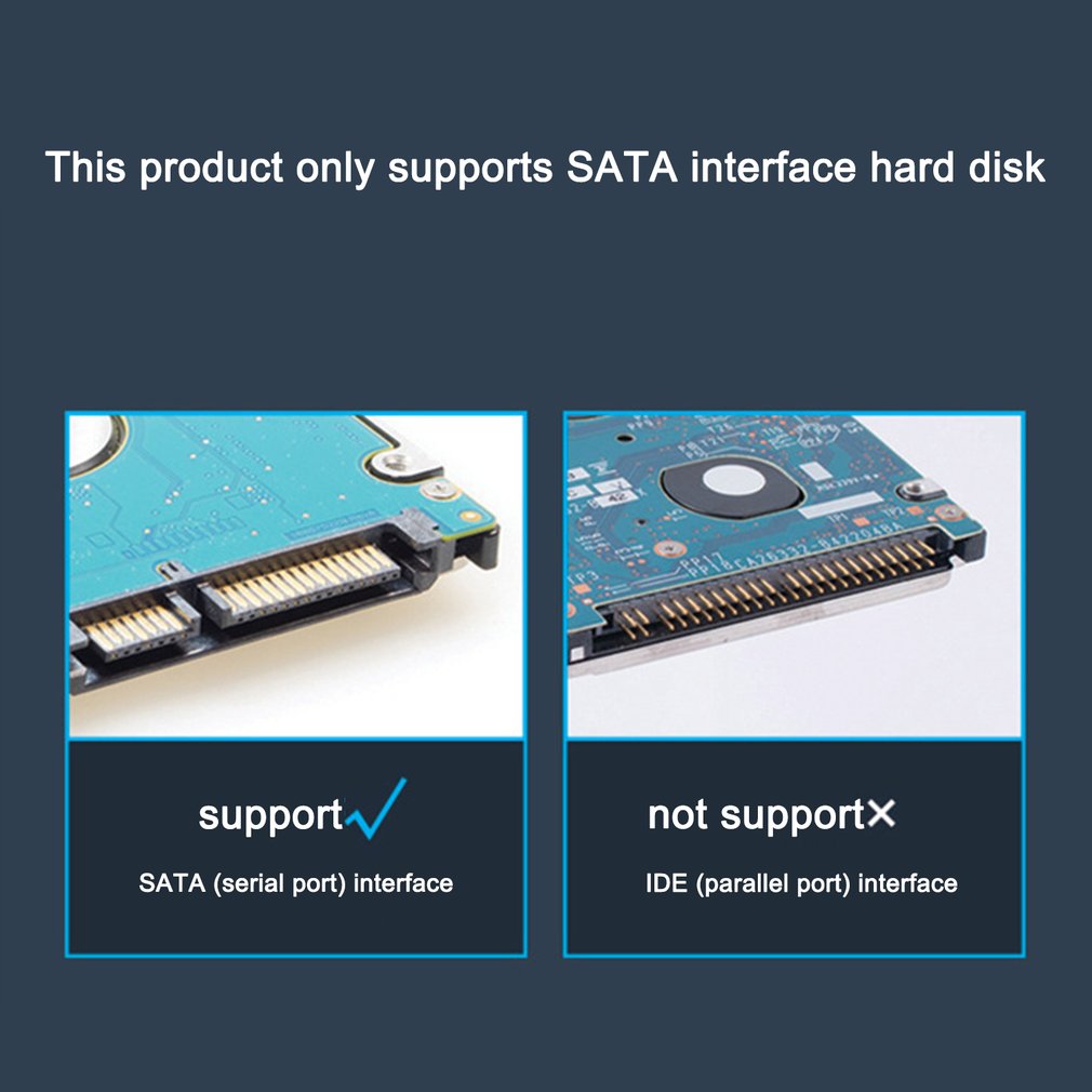 2.5inch External Hard Drive Enclosure USB 3.0 to SATA HDD Hard Disk Case for Mac OS and Windows, Supporting Max 6TB - Transparent Black