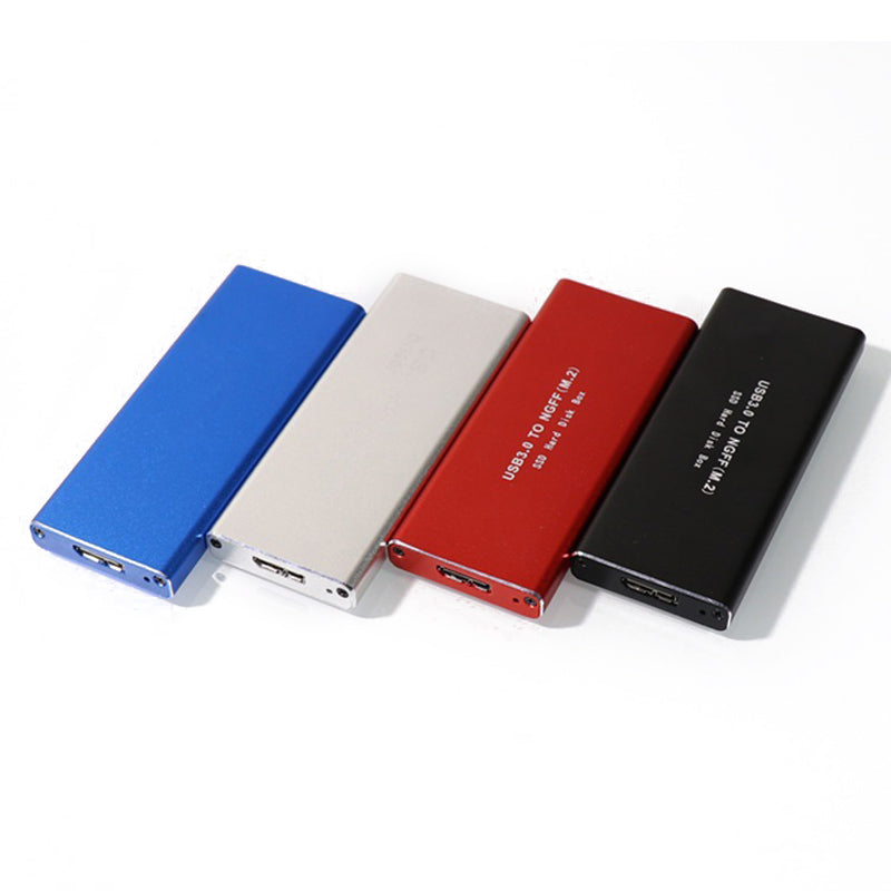Hard Drive Enclosure USB 3.0 to NGFF M.2 6Gbps Aluminum External HDD SSD Hard Drive Case External Enclosure Container for Windows Mac - Silver