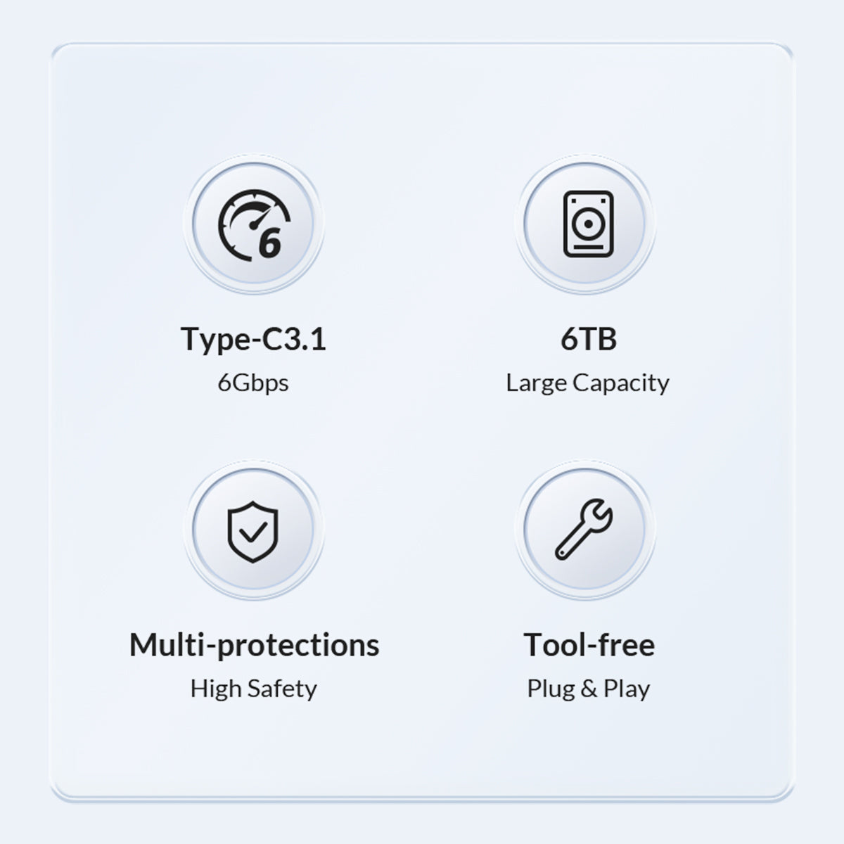 ORICO-2139C3 2.5" USB3.0 External Storage HDD Enclosure Transparent 6Gbps High Speed HDD SSD Hard Drive Enclosure