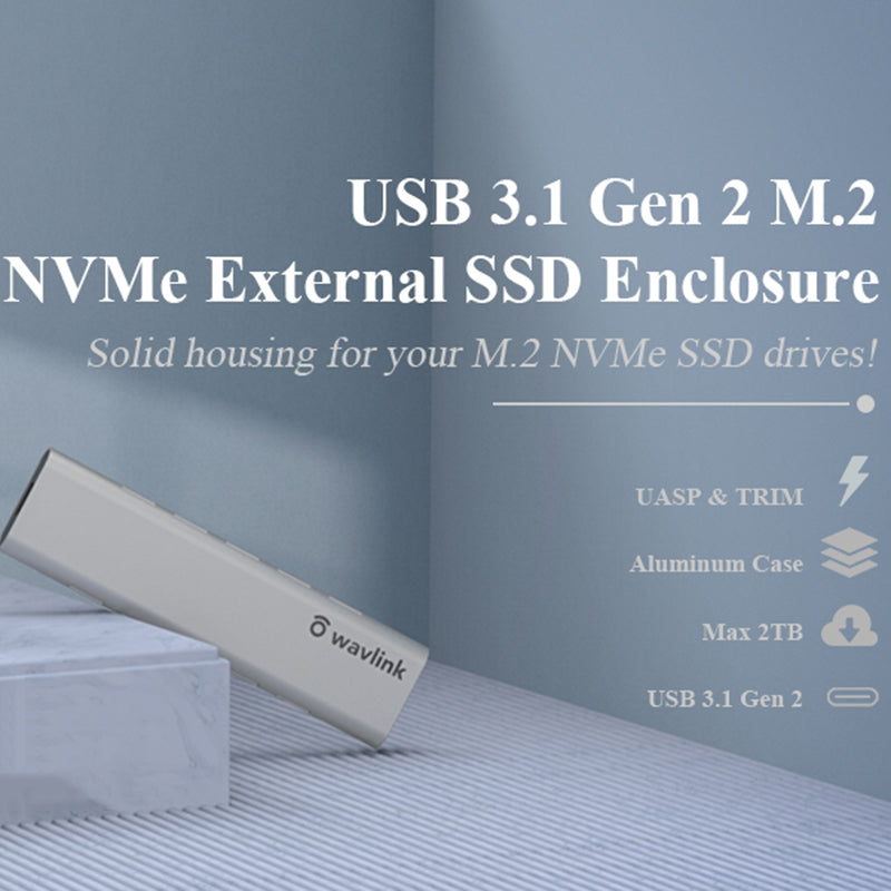 Uniqkart ST338C For NVMe PCIE UASP M Key NGFF SATA USB-C M2 SSD Enclosure M.2 to USB 3.1 Gen 2 NVMe SSD Enclosure Adapter