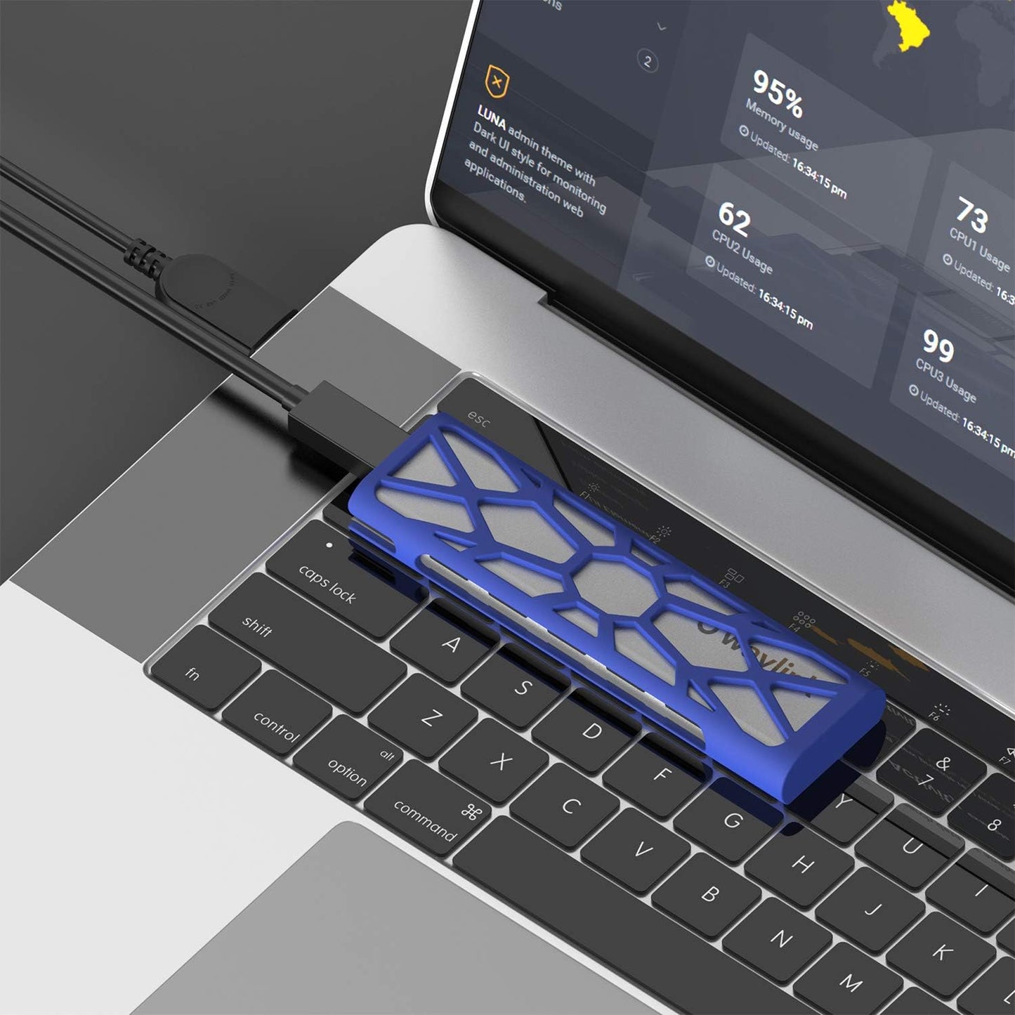Uniqkart ST338C For NVMe PCIE UASP M Key NGFF SATA USB-C M2 SSD Enclosure M.2 to USB 3.1 Gen 2 NVMe SSD Enclosure Adapter