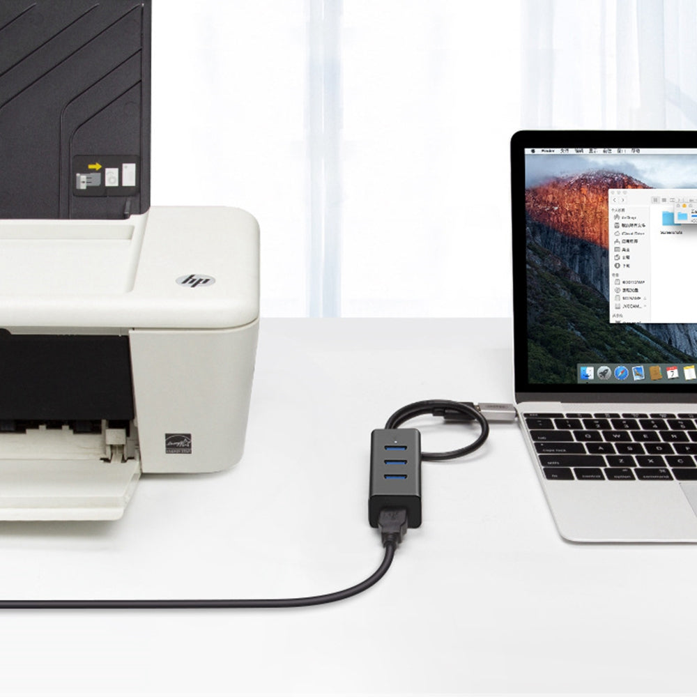 1.5m Slim 4 Port USB2.0 Hub Adapter High Speed Portable Docking Station for PC Windows MacBook Laptop Accessories Splitter