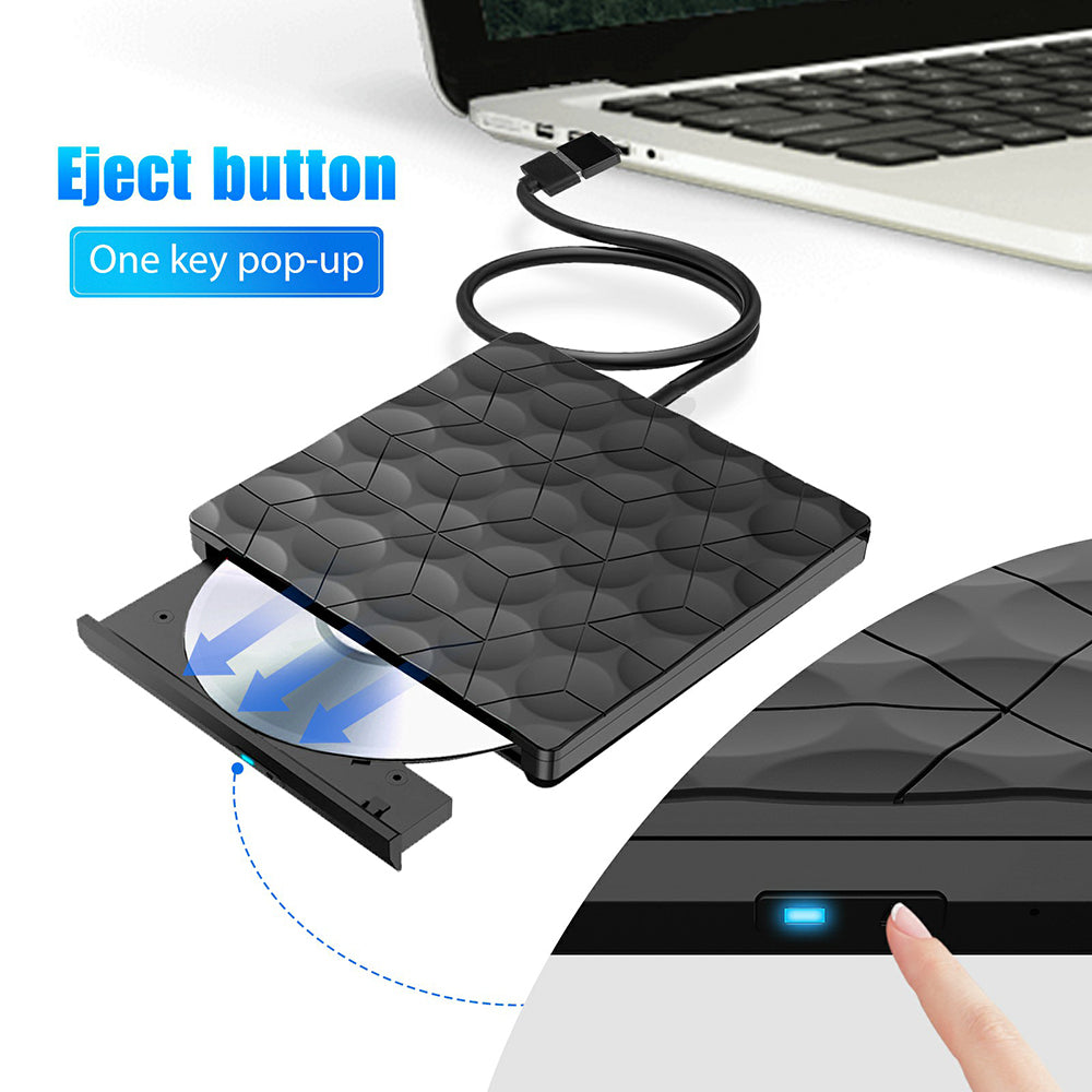 Portable Slim CD / DVD Drive for Laptop USB3.0 External DVD Burner Optical Disk Drive for Windows 98 / ME / Mac OS8.6