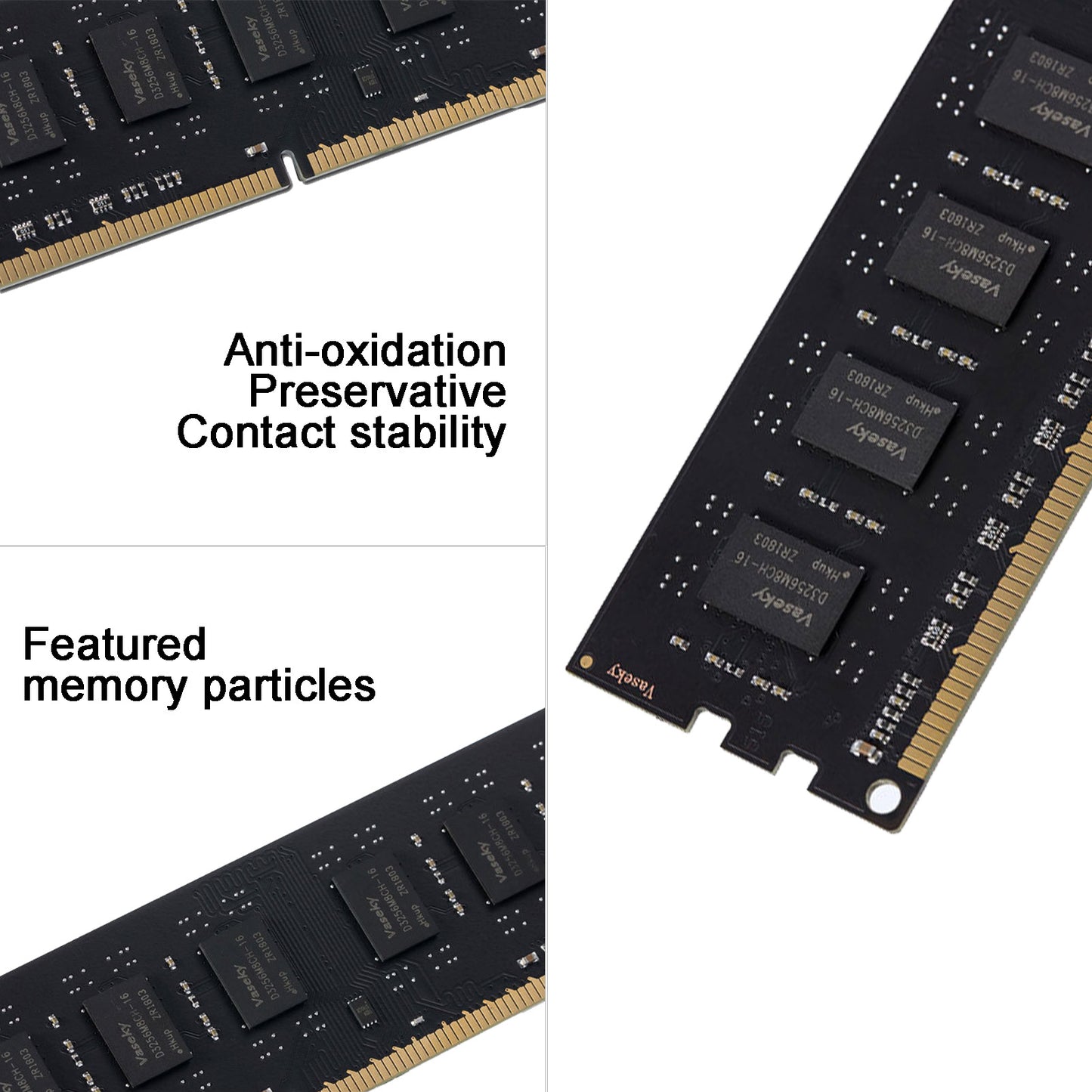 Uniqkart DDR3 2G 1600MHz Smooth Operation Computer Memory Stick Replacement Part Fast Response Desktop PC Memory Module