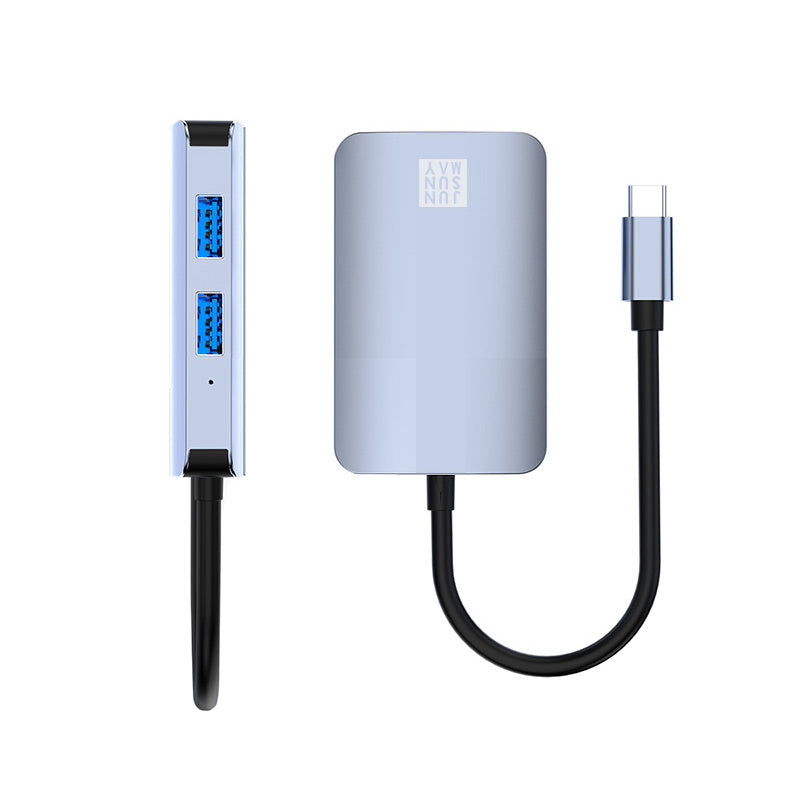 Uniqkart JSM-HUB018 5-In-1 Adapter Type-C Hub to 2xCard Reader Slots+USB 3.0+USB 2.0+RJ45 Port 100Mbps