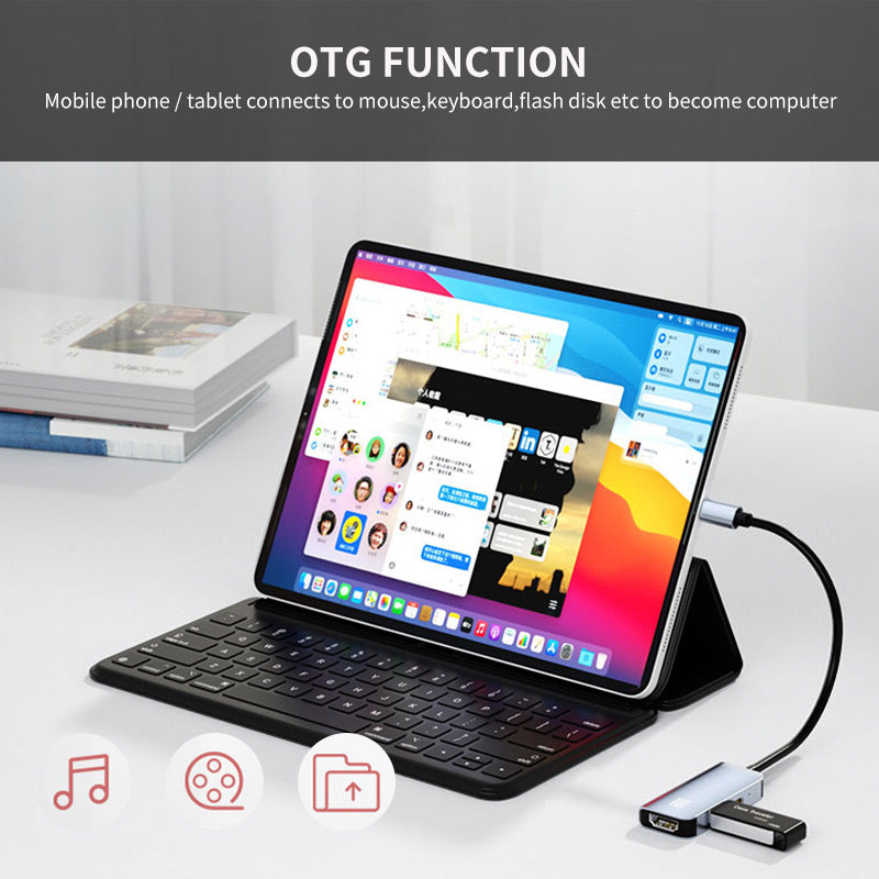 Uniqkart JSM-HUB010 Type-C Extension Hub Station to 4K HD Video Output+87W PD Port+USB 3.0 for Laptop Computer