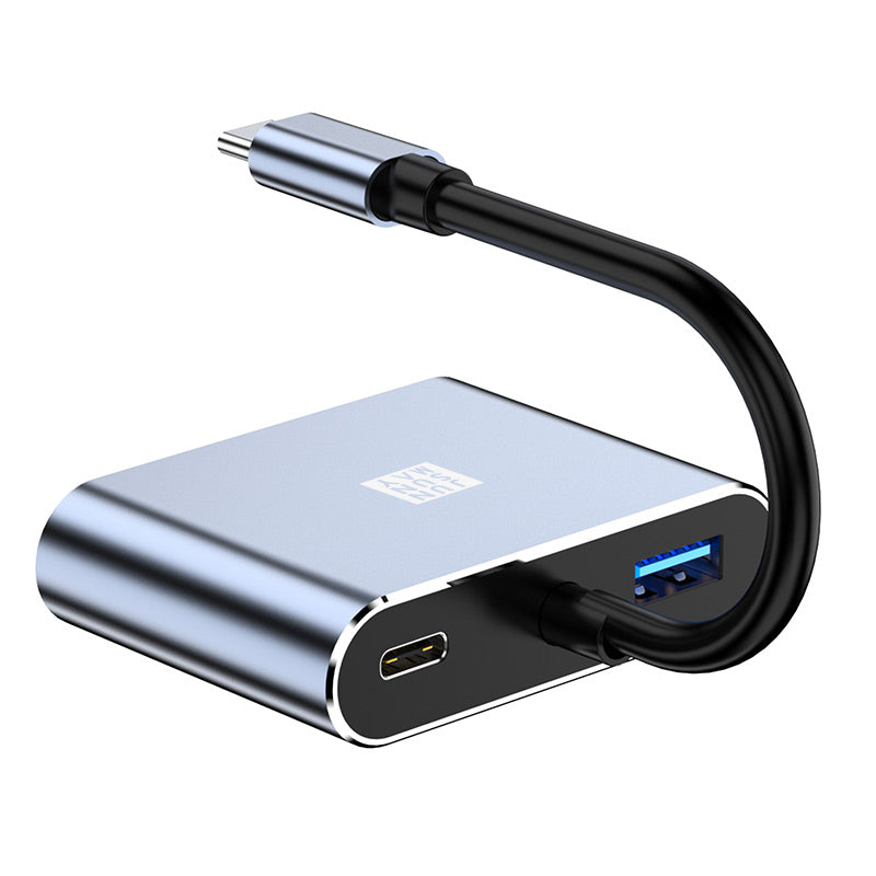 Uniqkart JSM-HUB011 USB-C Hub Extension Adapter to 4K HD Video Output+87W PD Port+VGA for Laptop Computer