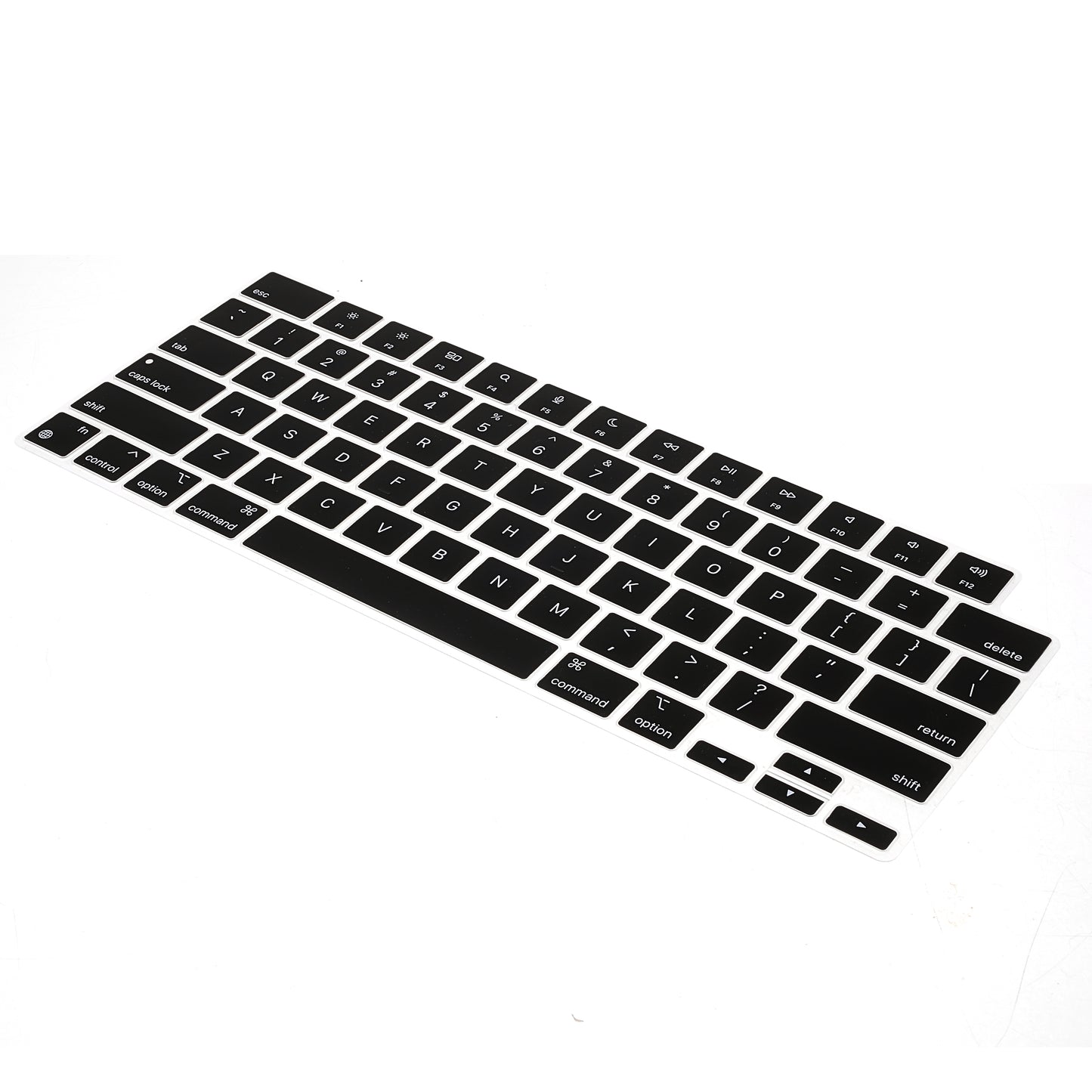 Black Silk Printing Design Keyboard Cover Soft TPU Keyboard Protection Film Case for EU Version MacBook Pro 14.2inch (A2442) / Pro 16.2inch (A2485)
