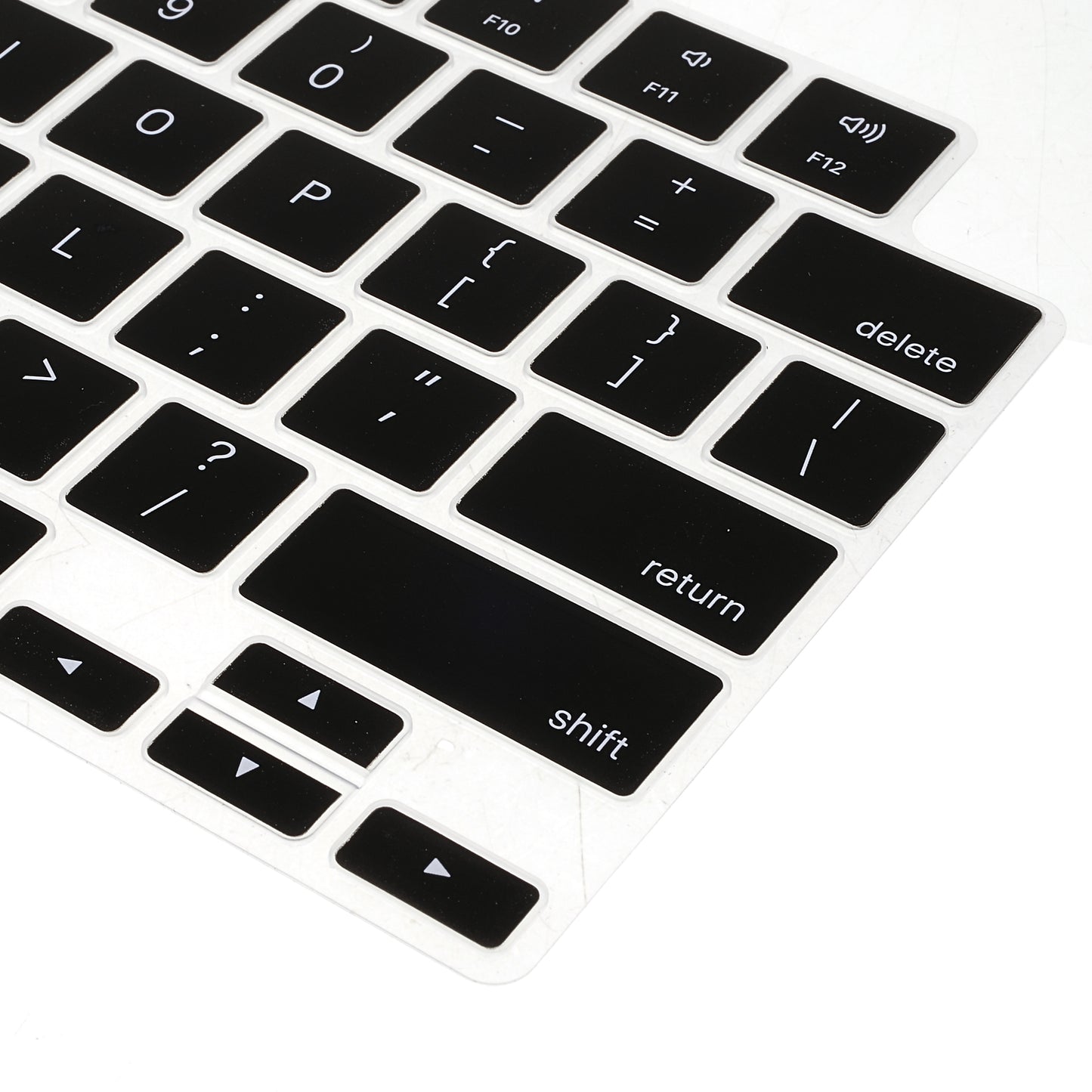 Black Silk Printing Design Keyboard Cover Soft TPU Keyboard Protection Film Case for EU Version MacBook Pro 14.2inch (A2442) / Pro 16.2inch (A2485)