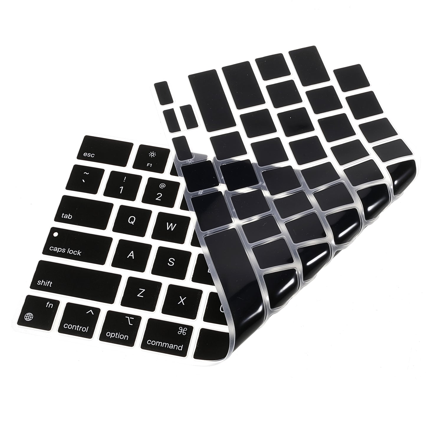 Black Silk Printing Design Keyboard Cover Soft TPU Keyboard Protection Film Case for EU Version MacBook Pro 14.2inch (A2442) / Pro 16.2inch (A2485)