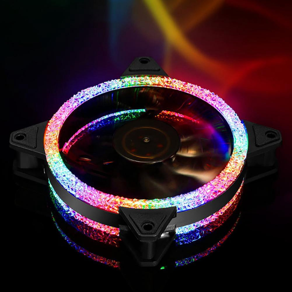 RGB Color 12cm Computer Case Cooling Fan High Performance Cooling PC Fan 4-Pin Fan for Computer Laptop TV Receiver