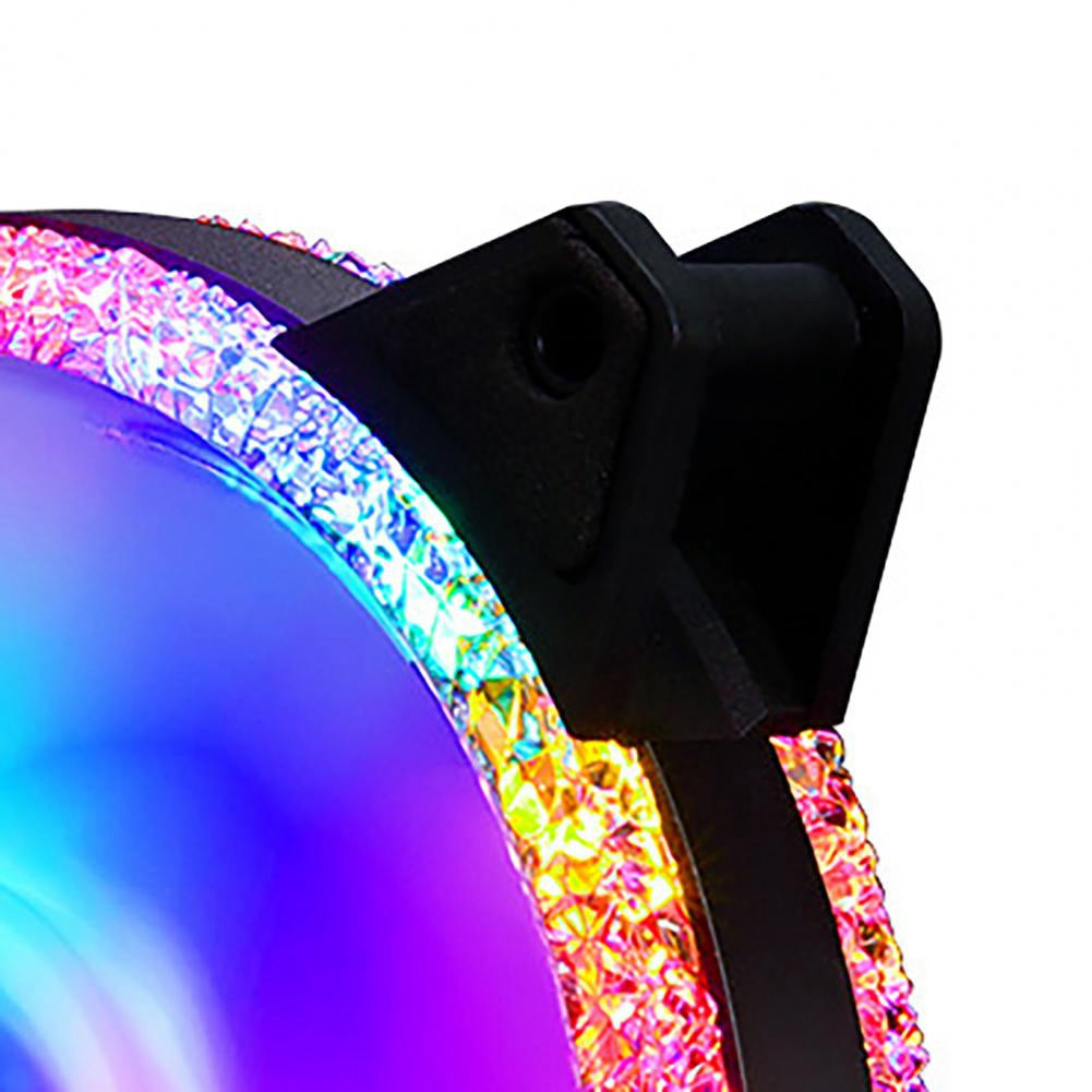 12cm RGB PC Case Fan Ultra Quiet Long Life Gaming PC Cooling Fan 3+4-Pin Adjustable Color LED Fan for Radiator CPU Cooler Computer Case