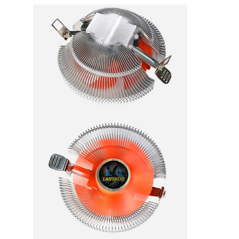 Universal Board CPU Cooler 7 Blades 8cm Silent Fan Radiator Heat Dissipation Cooling Fan Compatible with Intel / AMD Platform