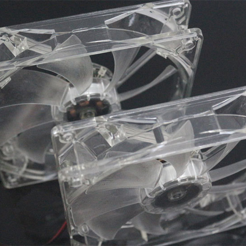 120mm Crystal Clear Computer Fan Color Lighting 4Pin Cooling Fan for 4Pin CPU, Water-Cooling Radiator Low Noise Fan - Transparent Colorful Light