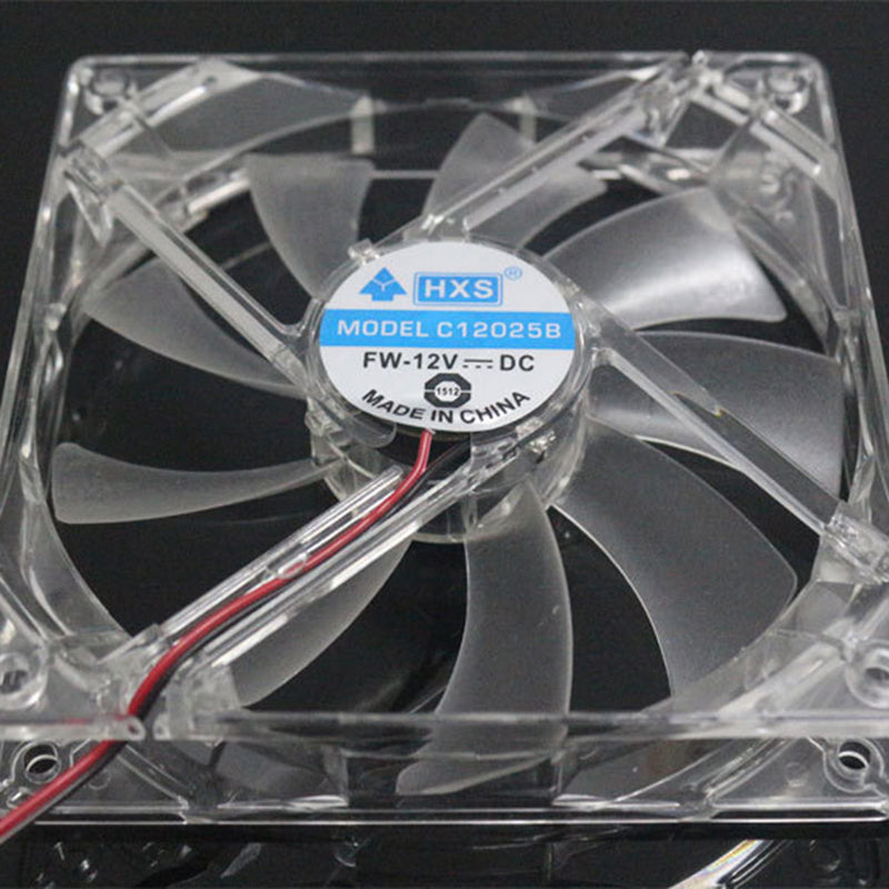 120mm Crystal Clear Computer Fan Color Lighting 4Pin Cooling Fan for 4Pin CPU, Water-Cooling Radiator Low Noise Fan - Transparent Colorful Light