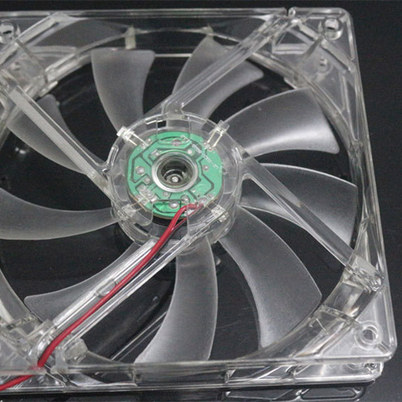 120mm Crystal Clear Computer Fan Color Lighting 4Pin Cooling Fan for 4Pin CPU, Water-Cooling Radiator Low Noise Fan - Transparent Blue Light