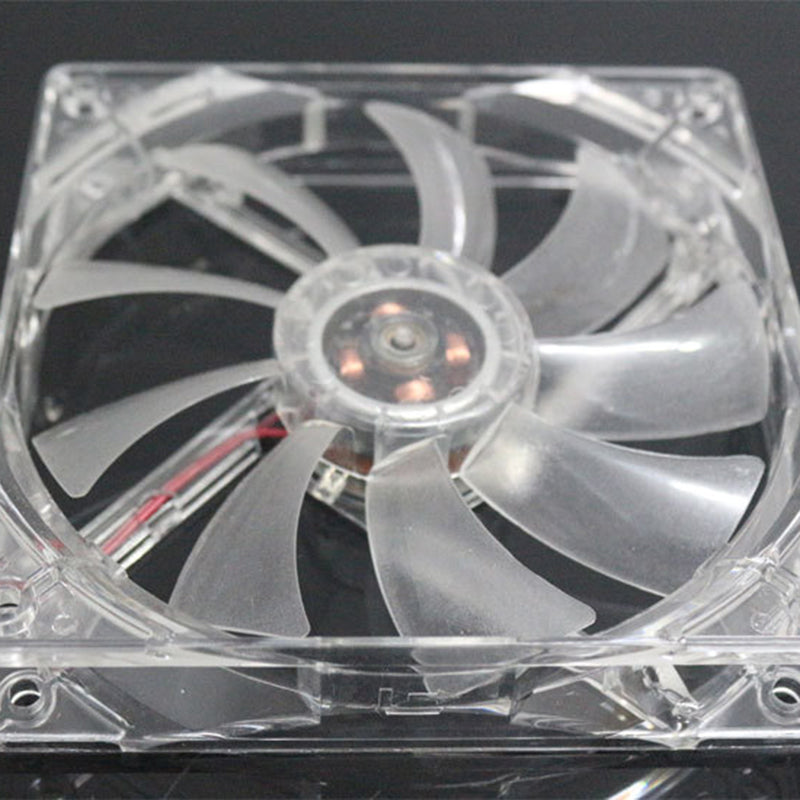 120mm Crystal Clear Computer Fan Color Lighting 4Pin Cooling Fan for 4Pin CPU, Water-Cooling Radiator Low Noise Fan - Transparent Blue Light