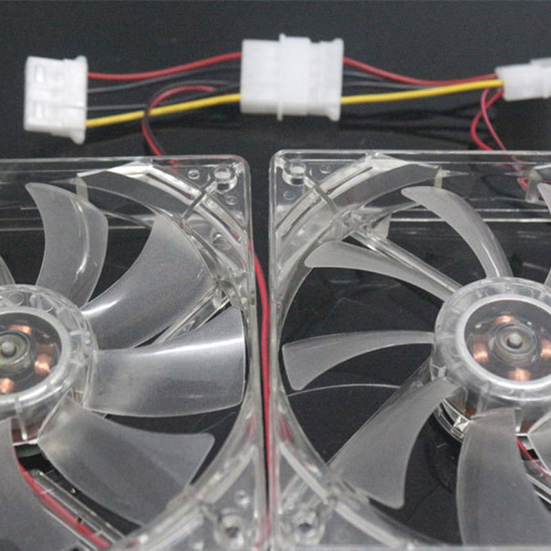 120mm Crystal Clear Computer Fan Color Lighting 4Pin Cooling Fan for 4Pin CPU, Water-Cooling Radiator Low Noise Fan - Transparent Blue Light