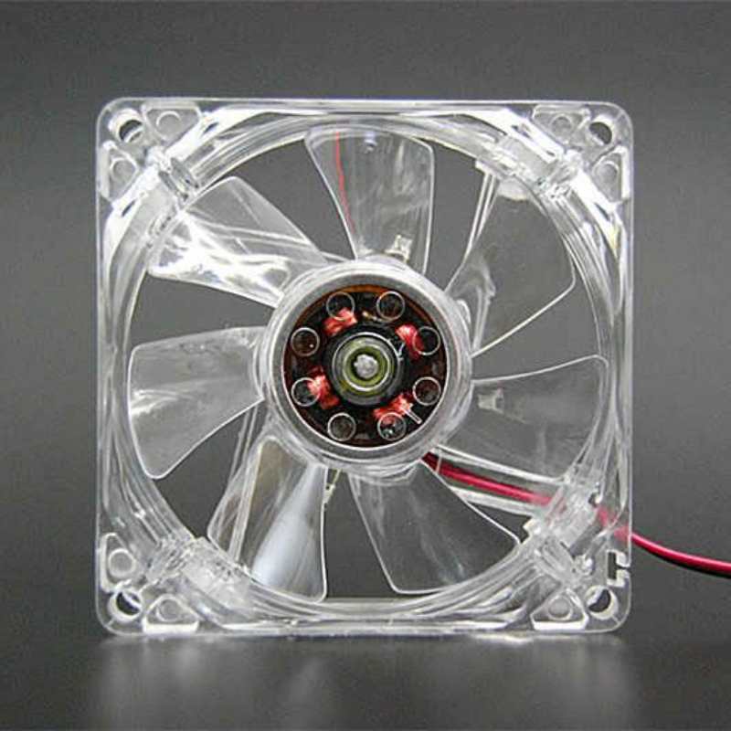80mm Crystal Clear Cooling Fan 4Pin Computer Fan with Color Lighting for 4Pin CPU, Water-Cooling Radiator Low Noise Fan - Transparent Colorful Light