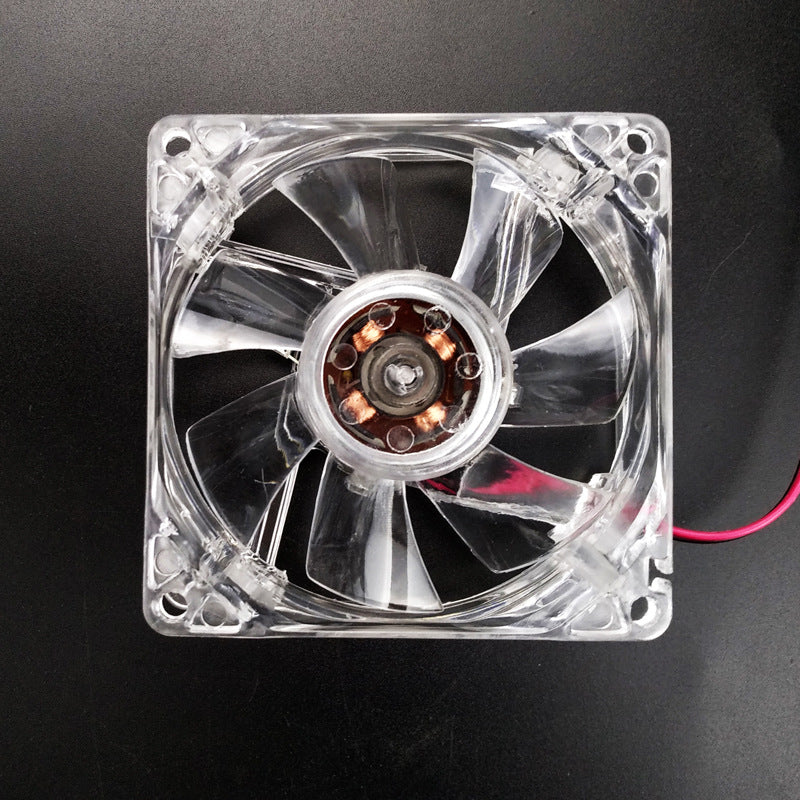 80mm Crystal Clear Cooling Fan 4Pin Computer Fan with Color Lighting for 4Pin CPU, Water-Cooling Radiator Low Noise Fan - Transparent Colorful Light