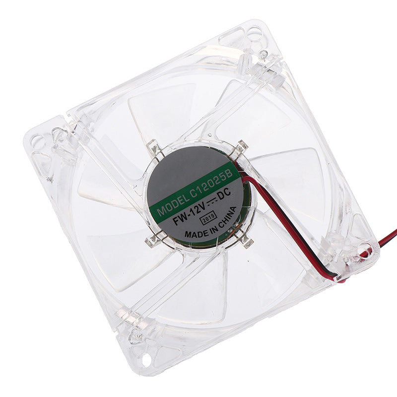 80mm Crystal Clear Cooling Fan 4Pin Computer Fan with Color Lighting for 4Pin CPU, Water-Cooling Radiator Low Noise Fan - Transparent Blue Light