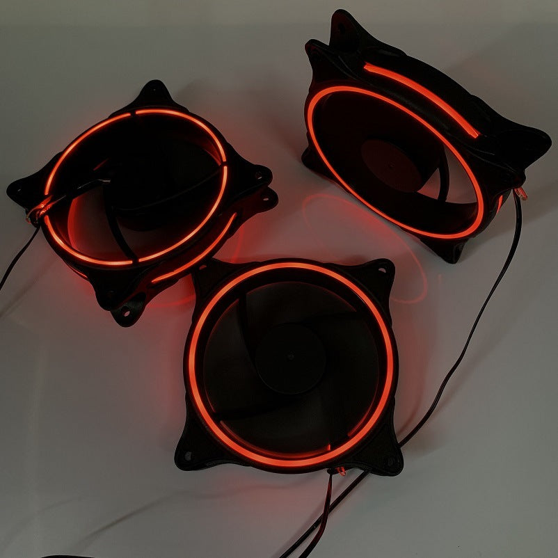 Computer Case Fan 120mm Cooling Case Fan Low Noise Computer Fans 12V Heat Radiation Solution for PC Case - Red