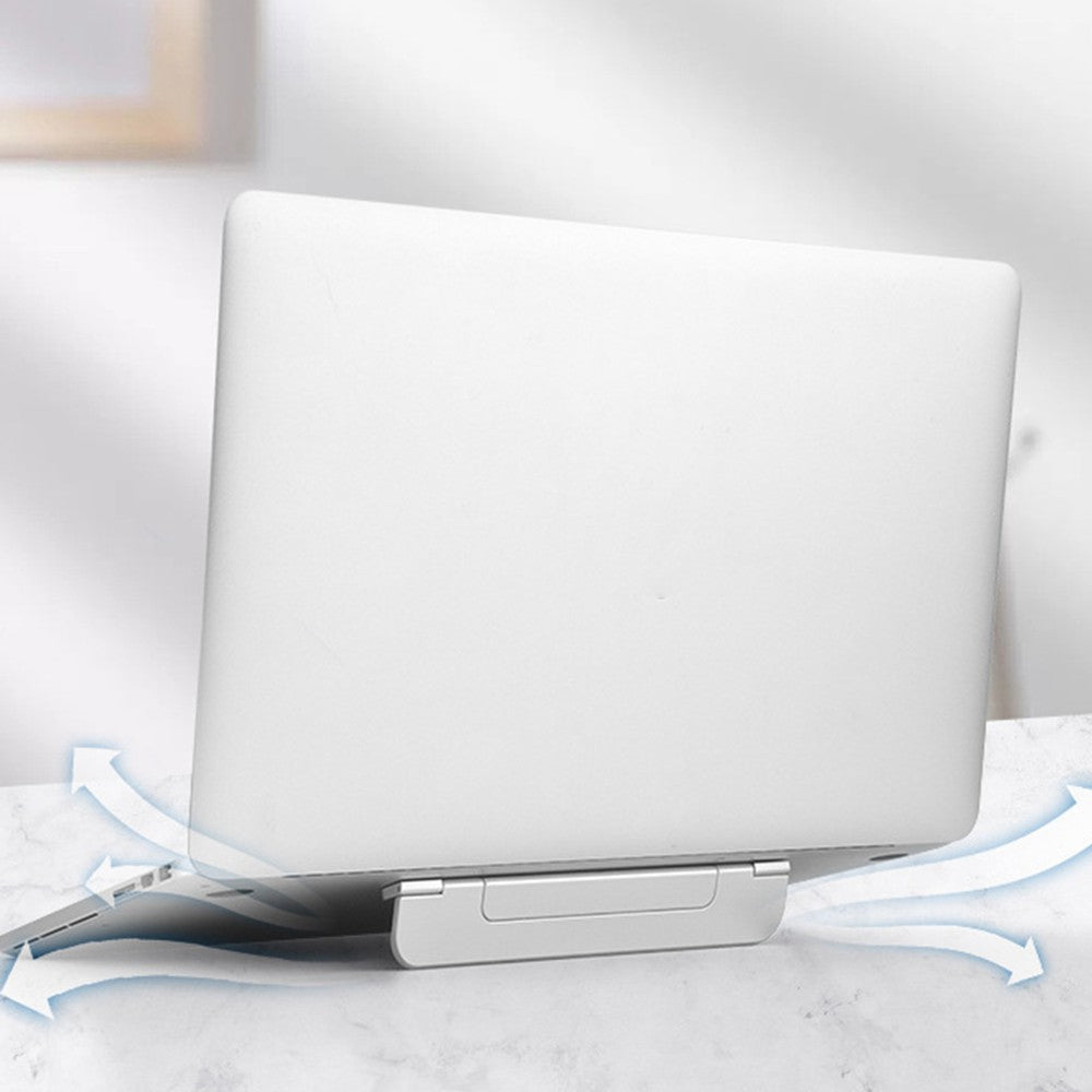 Slim Laptop Stand Riser Foldable Portable Notebook Computer Kickstand for Home Office - Silver