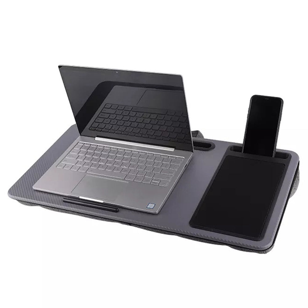 LA1 Home Office Portable Lap Desk with Device Baffle, Mouse Pad, Phone / Tablet Holder, and Handle Multifunction Laptop Lap Table Fits Up to 17 Inch Devices