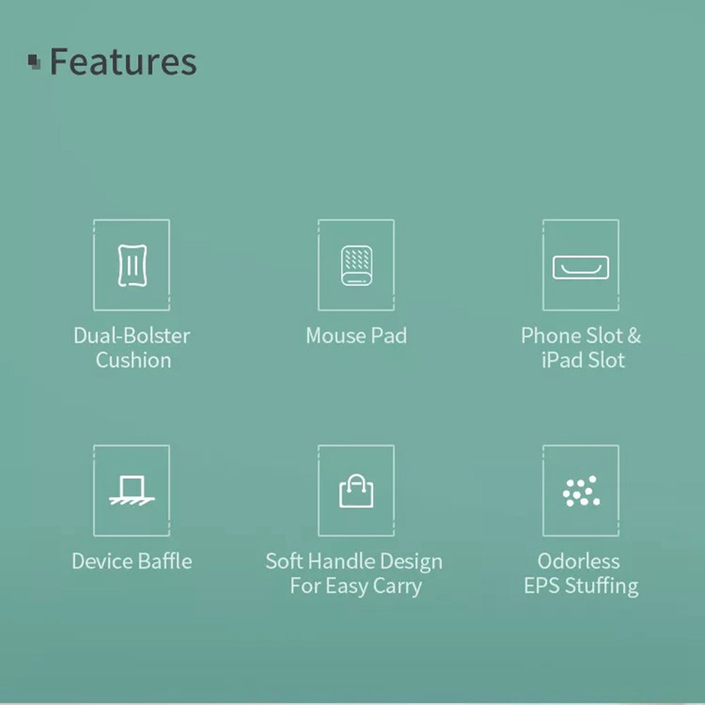 LA1 Home Office Portable Lap Desk with Device Baffle, Mouse Pad, Phone / Tablet Holder, and Handle Multifunction Laptop Lap Table Fits Up to 17 Inch Devices