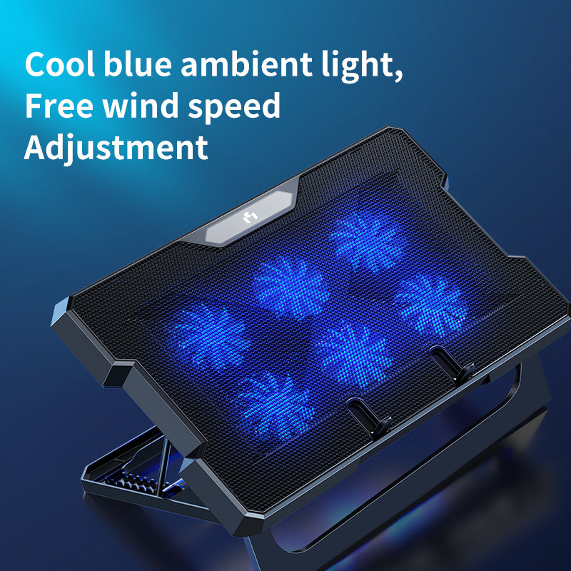 MCHOSE CR169 Laptop Cooler Cooling Pad Portable Height Adjustable Laptop Cooling Fan Stand Holder Riser Compatible with MacBook Air Pro Dell HP Laptop Notebook Under 18inch