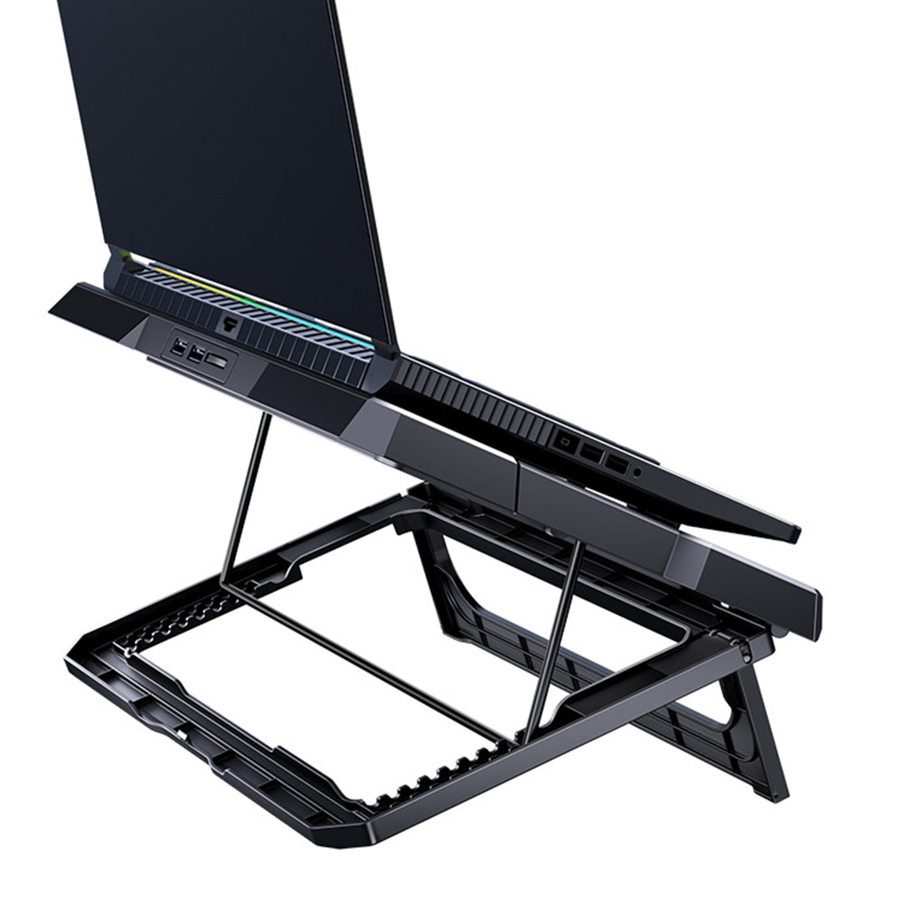 MCHOSE CR169 Laptop Cooler Cooling Pad Portable Height Adjustable Laptop Cooling Fan Stand Holder Riser Compatible with MacBook Air Pro Dell HP Laptop Notebook Under 18inch