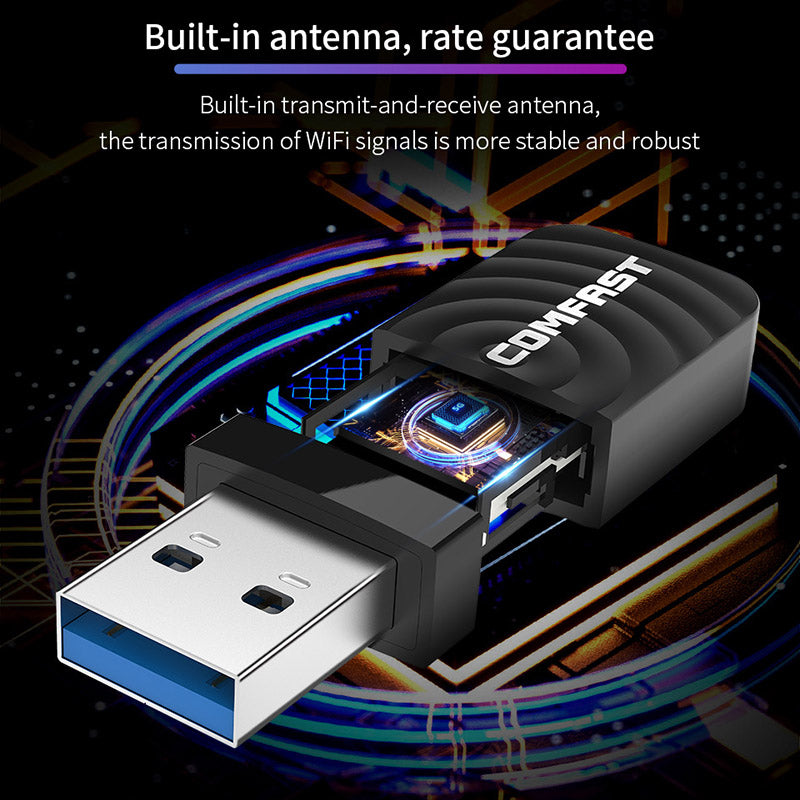 COMFAST CF-812AC USB WiFi Adapter 2.4Ghz / 5GHz 1300Mbps USB Wireless Adapter Dual Band WiFi Receiver AC Wi-Fi Dongle Network Card
