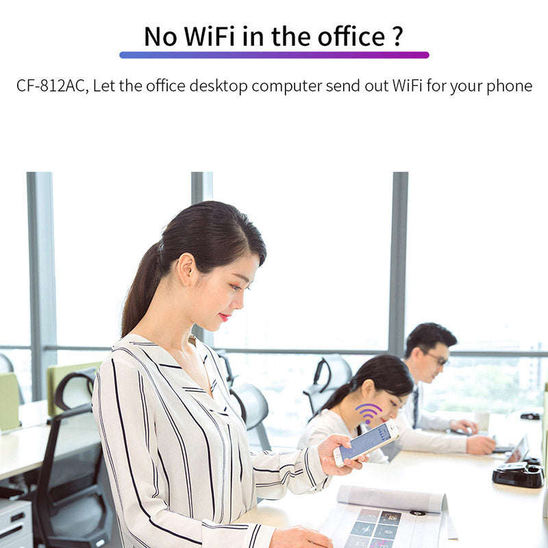 COMFAST CF-812AC USB WiFi Adapter 2.4Ghz / 5GHz 1300Mbps USB Wireless Adapter Dual Band WiFi Receiver AC Wi-Fi Dongle Network Card