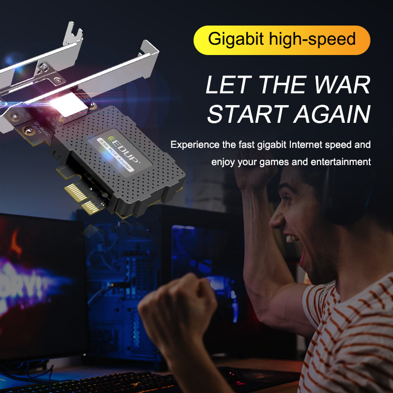 Edup EP-9635C PCI-E Express Network Adapter RJ45 Port 2.5Gbps / 1Gbps / 100Mbps Ethernet Network Card