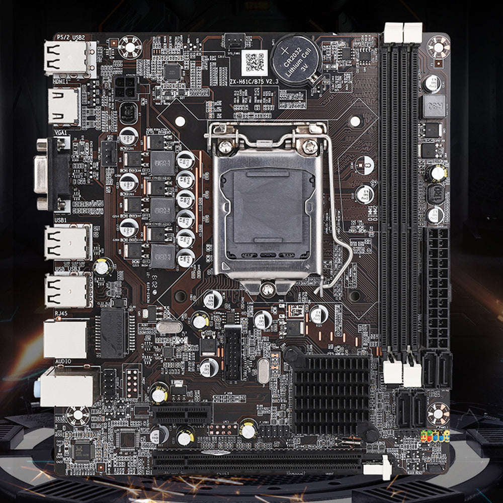 H61 Computer Motherboard LGA1155 DDR3 Memory PCIE 16X Support Audio / VGA / Network Card / USB