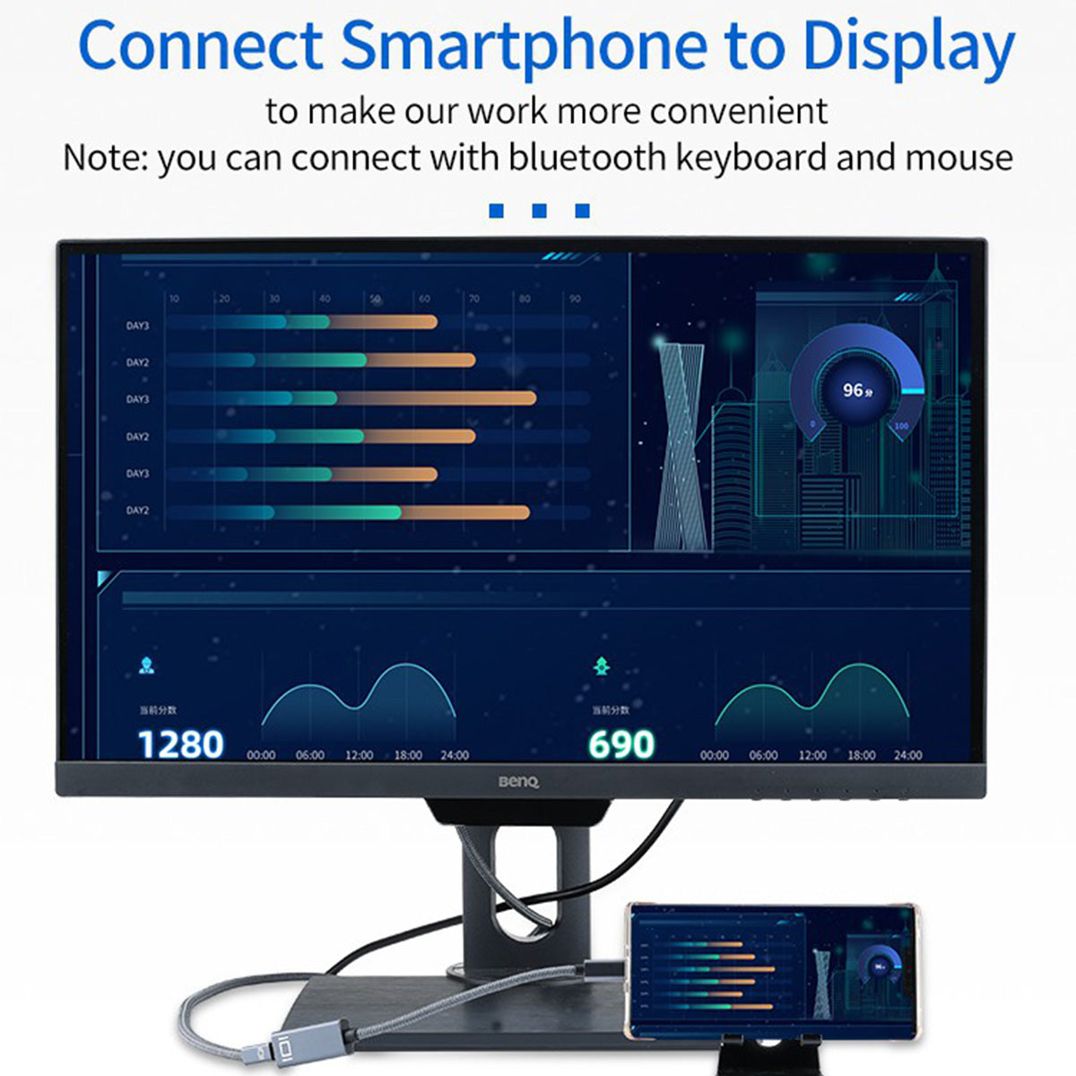 Braided USB C to Mini DisplayPort Adapter Cable 4K 60Hz USB-C Male to Mini DP Female Converter Data Transfer Cord
