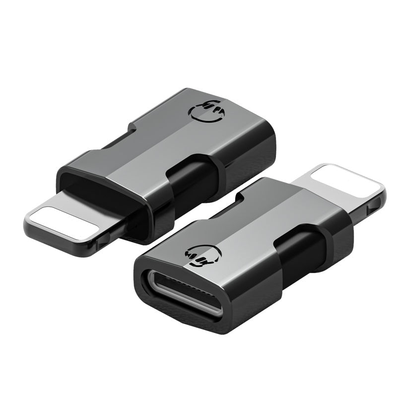USB C to OTG Lightning Adapter for iPhone Support Data Transmission Connect Charger Connector Cable Converter Wireless Microphone Adapter - Black