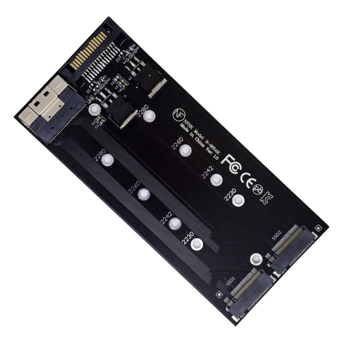 SA-014 Dual 2X NVME M.2 AHCI to PCIE Express 3.0 4.0 Slimline SFF-8654 8X Raid Card VROC Raid0 Hyper Adapter