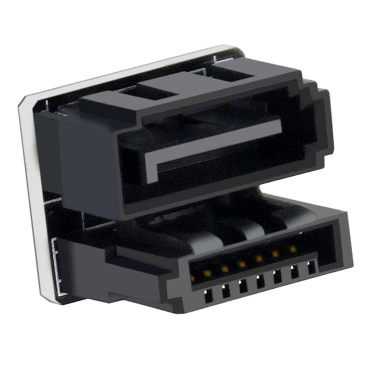 SA-019 360-Degree Elbow Design SATA 7Pin Female to 7Pin Male Computer Adapter for Desktops SSD HDD Mainboard Motherboard