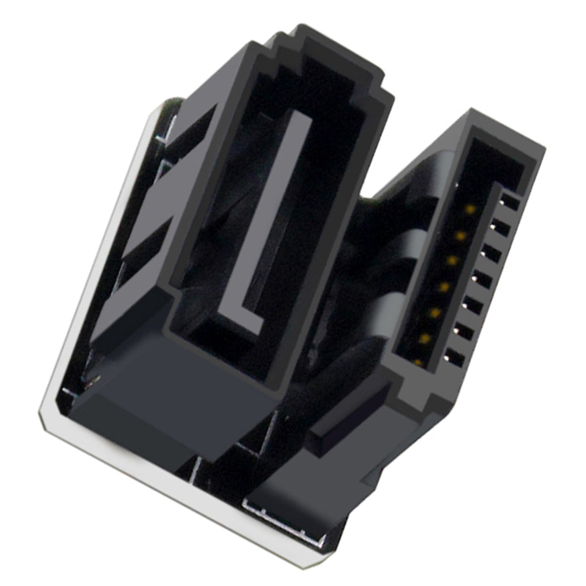 SA-019 360-Degree Elbow Design SATA 7Pin Female to 7Pin Male Computer Adapter for Desktops SSD HDD Mainboard Motherboard
