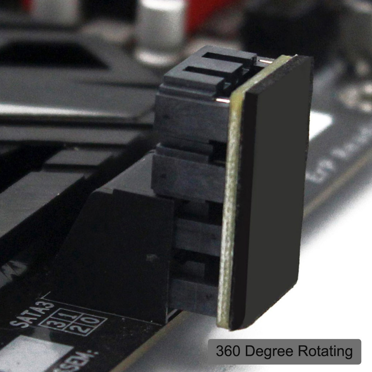 SA-041 360 Degree Angled Dual SATA 7Pin Female to 7Pin Male Adapter Low Profile for Desktops SSD HDD Mainboard Motherboard